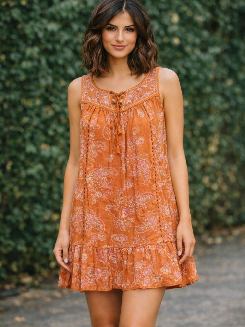 Democracy Boho Embroidered Shift Dress